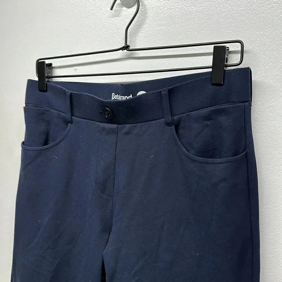 Betabrand Dress Pant Yoga Pants Straight Leg 7 Pocket Elastic Waist Navy Medium - Picture 4 of 10